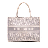 Medium Oblique Embroidered Canvas Book Tote